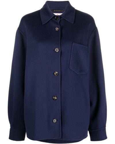 Marni Wool-cashmere Shirt Jacket - Blue