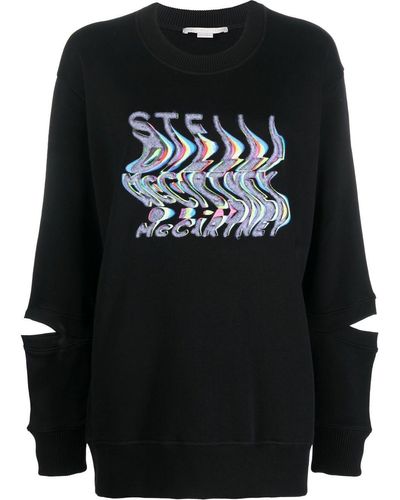 Stella McCartney Warped-logo Oversized Sweatshirt - Black