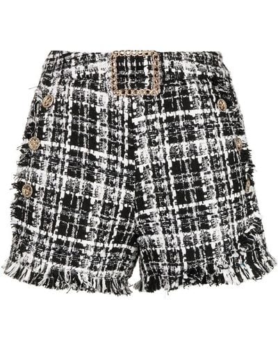 Edward Achour Paris Rough-cut Tweed Shorts - Black