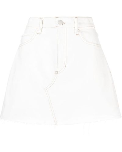 FRAME Panelled A-line Denim Miniskirt - White
