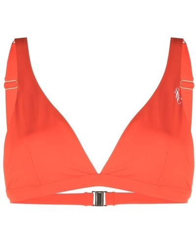 Sporty & Rich Top de bikini con logo estampado - Rojo