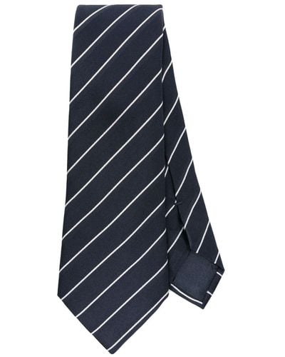Giorgio Armani Gestreifte Krawatte aus Seide - Blau