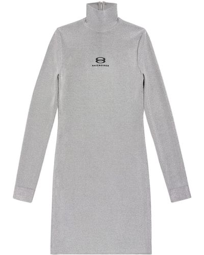 Balenciaga Unity Sports Icon-embroidered Minidress - Grey