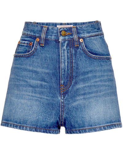Valentino Garavani VGold Jeans-Shorts - Blau