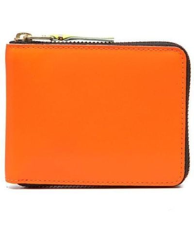 Comme des Garçons Colour-block Leather Wallet - Orange