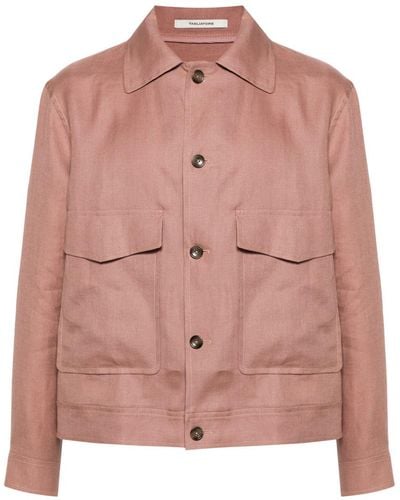 Tagliatore Amir Linen Shirt Jacket - Pink