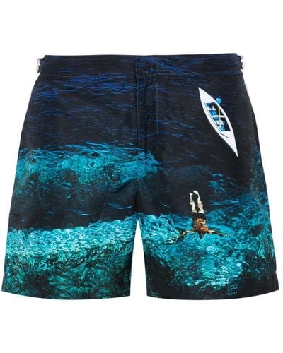 Orlebar Brown Deep Sea Mid-length Swim Shorts - Blauw