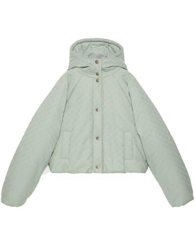 Gucci GG Supreme Cropped Hooded Jacket - Green