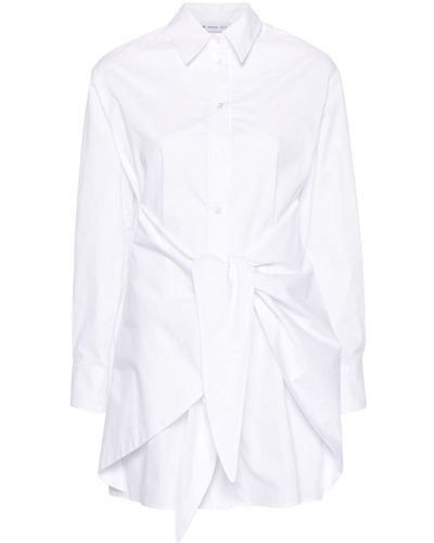 Manuel Ritz Classic-collar Cotton Shirt Minidress - White