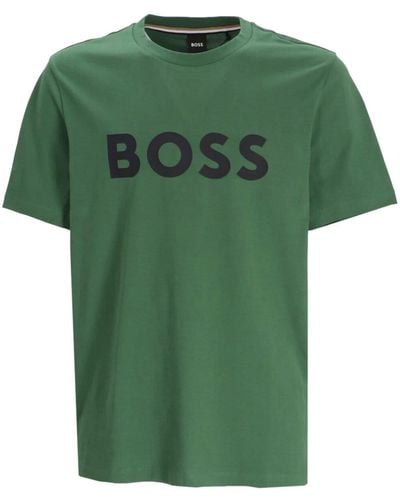 BOSS Camiseta Tiburt 354 con logo estampado - Verde