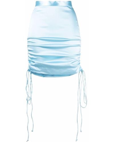 LAQUAN SMITH Ruched-detail Mini Skirt - Blue