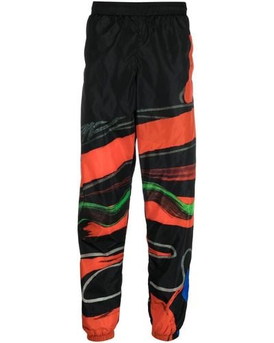 Moschino Abstract-print Track Trousers - Black