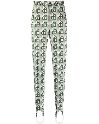 CASABLANCA Heart Monogram Tailored leggings - Green
