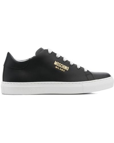 Moschino Leather Low-top Sneakers - Black