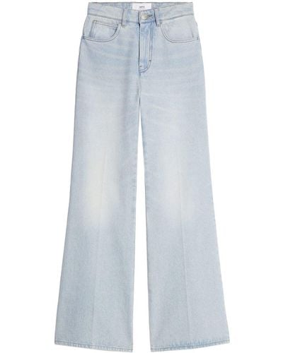 Ami Paris High-waisted Wide-leg Jeans - Blue