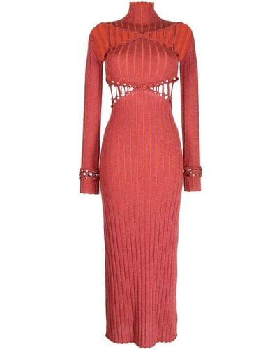 Dion Lee X Braid Reflective Dress - Red