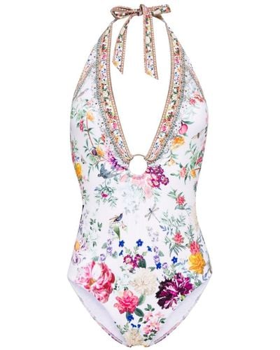 Camilla Plumes And Parterres Swimsuit - White