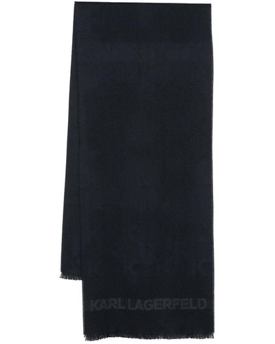 Karl Lagerfeld Sciarpa con stampa - Nero