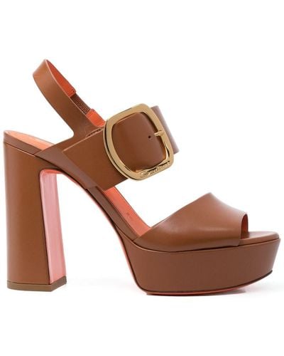 Santoni 105mm Block-heel Sandals - Brown