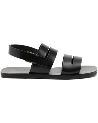 Ancient Greek Sandals Priamos Leather Sandals - Black