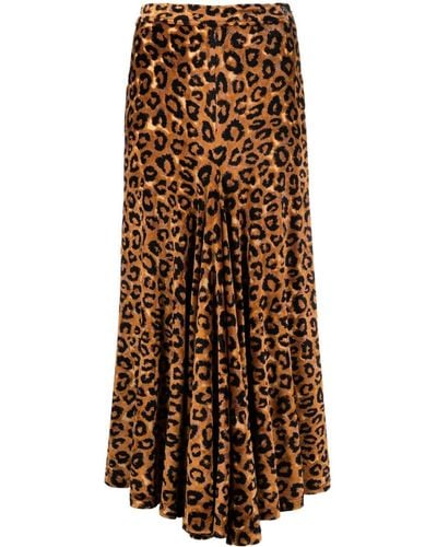Rabanne Leopard-print Midi Skirt - Natural