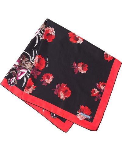 Prada Floral-print Silk Scarf - Red