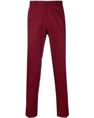 Dolce & Gabbana Pantalones de vestir con trabillas - Rojo