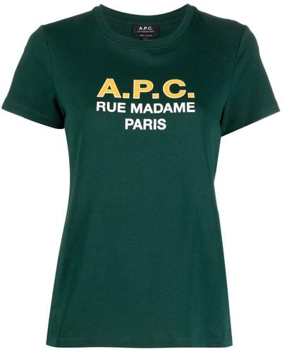 A.P.C. Camiseta Madame con logo - Verde