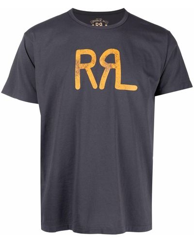 RRL Logo-print Short-sleeve T-shirt - Blue