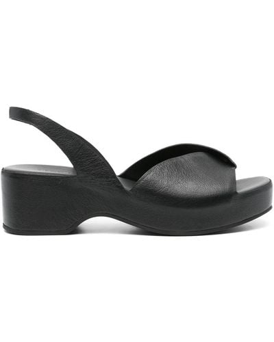Roberto Del Carlo 50mm Crossover-strap Leather Sandals - Black