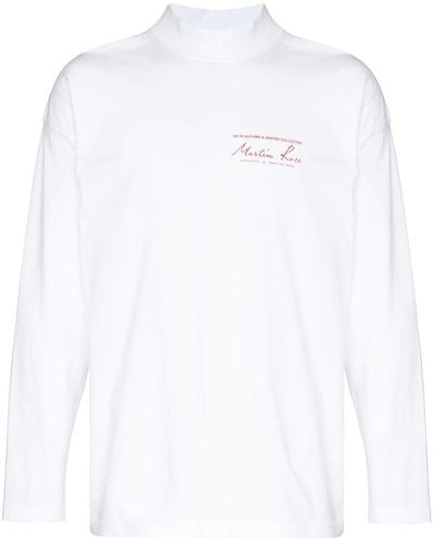 Martine Rose Logo-print Long-sleeve T-shirt - White