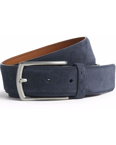 Zegna Suede Leather Belt - Blue