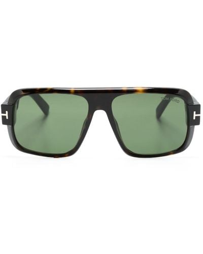 Tom Ford Turner Pilot-frame Sunglasses - Green