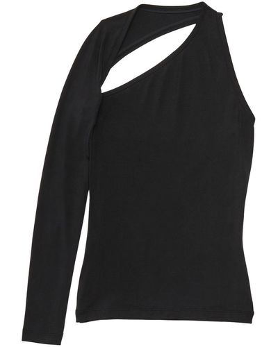 Balenciaga Cut-out One-shoulder Top - Black
