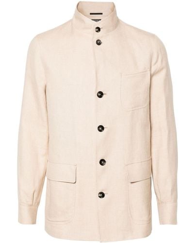 Zegna Linen-blend Shirt Jacket - Natural