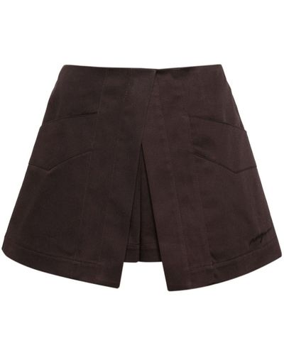 MSGM Shorts con design a strati - Marrone