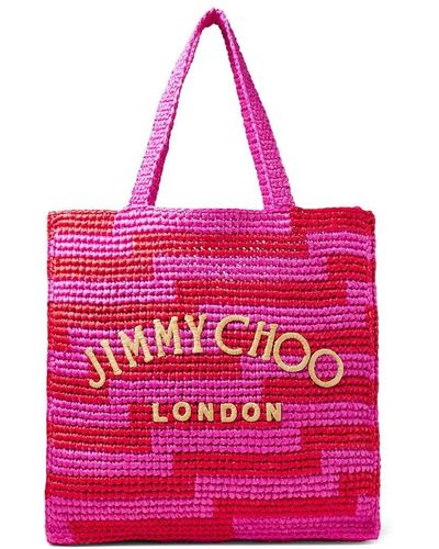 Jimmy Choo Woven Logo Tote - Pink