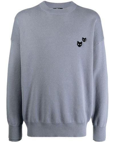 ZZERO BY SONGZIO Pull Twin Panther à col rond - Gris