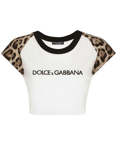 Dolce & Gabbana Leopard-sleeve T-shirt - Black