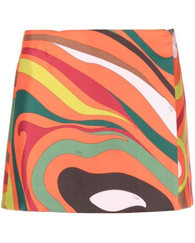 Emilio Pucci Marmo-print Wrap Miniskirt - Multicolor