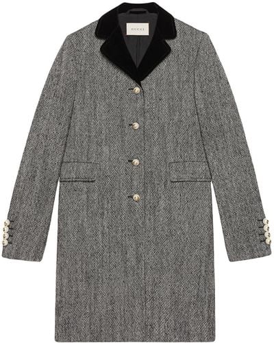 Gucci Einreihiger Mantel aus Wolle - Grau