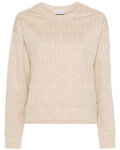 Moncler Jacquard-Sweatshirt mit Monogramm - Natur