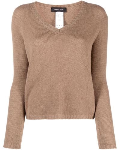 Fabiana Filippi V-neck Cashmere Sweater - Natural