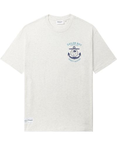 Chocoolate Anchor-print Cotton T-shirt - White