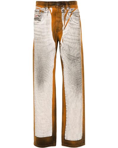 DIESEL Trompe L'œil Straight-leg Jeans - Natural