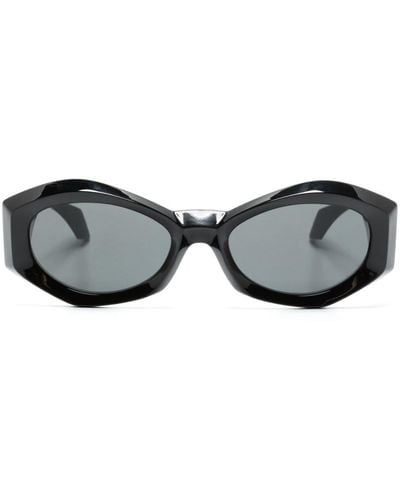 Versace Medusa Plaque Irregular-frame Sunglasses - Black