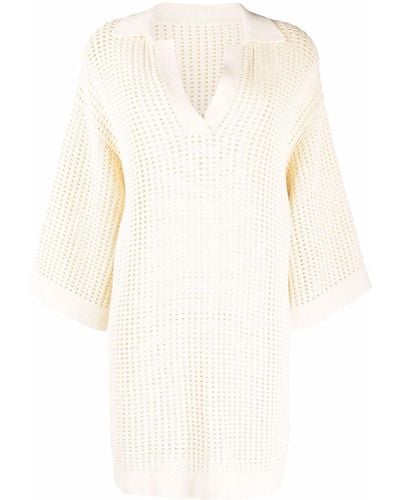 Nanushka Wingtip-collar Knitted Dress - White