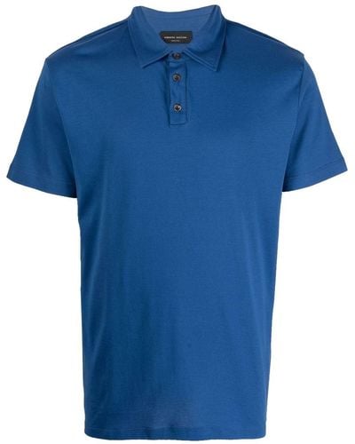 Roberto Collina Short-sleeve Cotton Polo Shirt - Blue