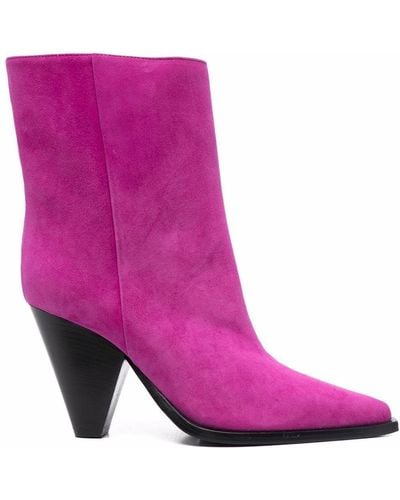 SCAROSSO Emily Suede Boots - Pink