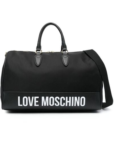 Love Moschino Reisetasche mit Logo-Print - Schwarz
